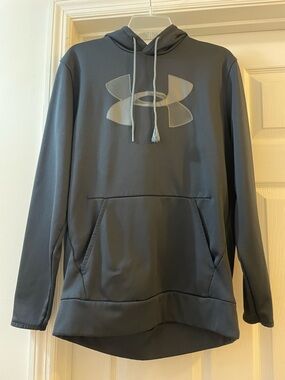 Under Armour Men's Dark Gray Hoodie with Light Gray Logo (0011)